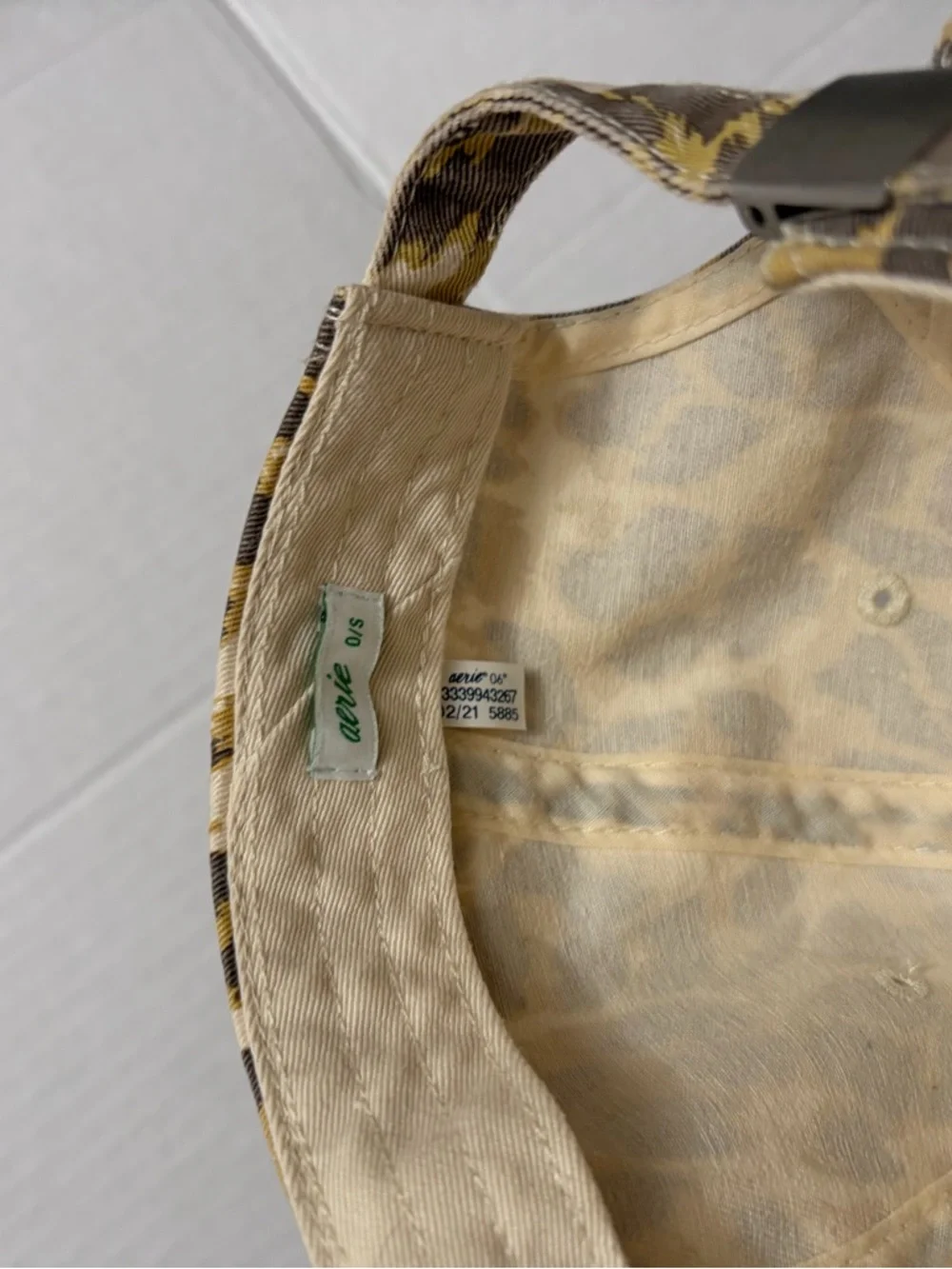 aerie Leopard Print Cap in Cream & Brown - Picture 6 of 8